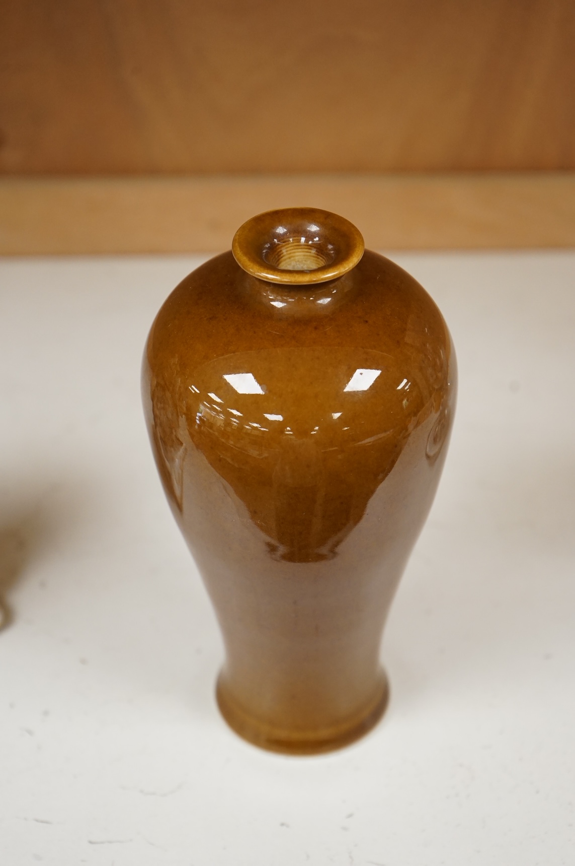 A Chinese Cafe-Au-Lait glazed meiping, 17cm high